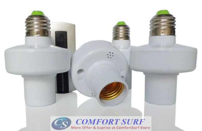 E27 Wireless Light Lamp Bulb Holder Cap Socket Switch with Remote Control