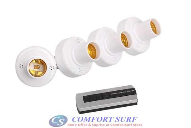 E27 Wireless Light Lamp Bulb Holder Cap Socket Switch with Remote Control