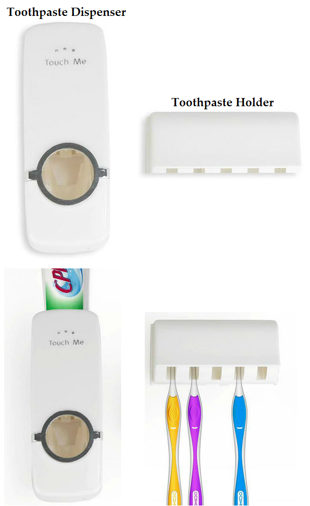 Touch Me! Toothpaste Automatic Dispenser + Toothbrush Holder