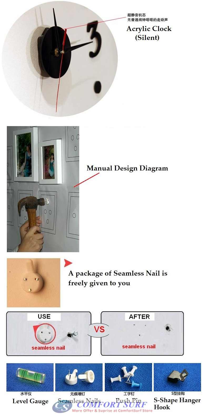 New Model 11 Pieces Elegant DIY Photo Wall Frame Decoration