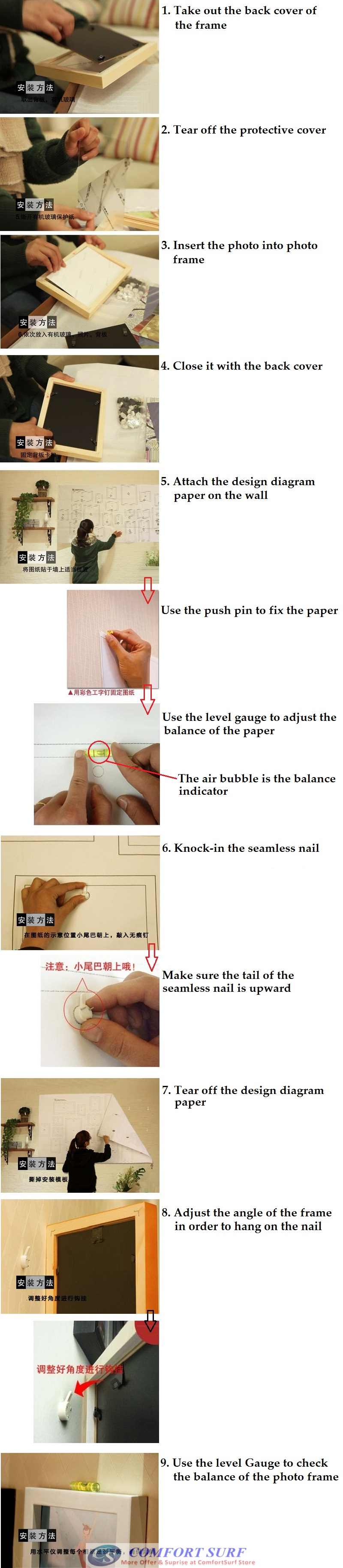 New Model 11 Pieces Elegant DIY Photo Wall Frame Decoration