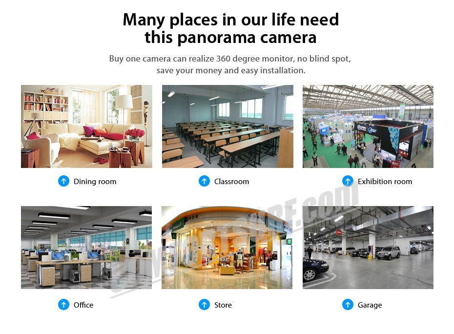 1.3MP 960P HD Panorama 360° Fisheye P2P Wifi Wireless IP CCTV Camera VR Cam IR Night Vision