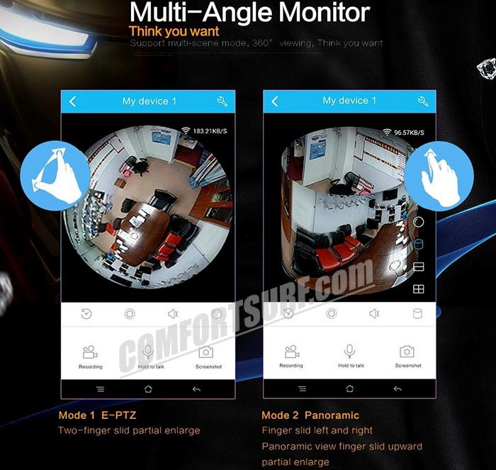 1.3MP 960P HD Panorama 360° Fisheye P2P Wifi Wireless IP CCTV Camera VR Cam IR Night Vision