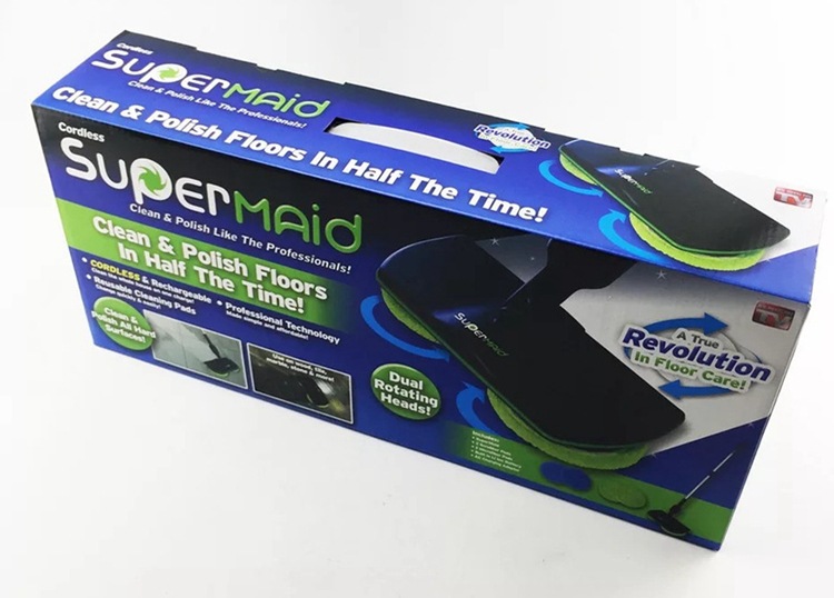 AS SEEN ON TV SuperMaid Electric Spin Mop Cordless Electric Rotary Rechargeable Floor Sweeper