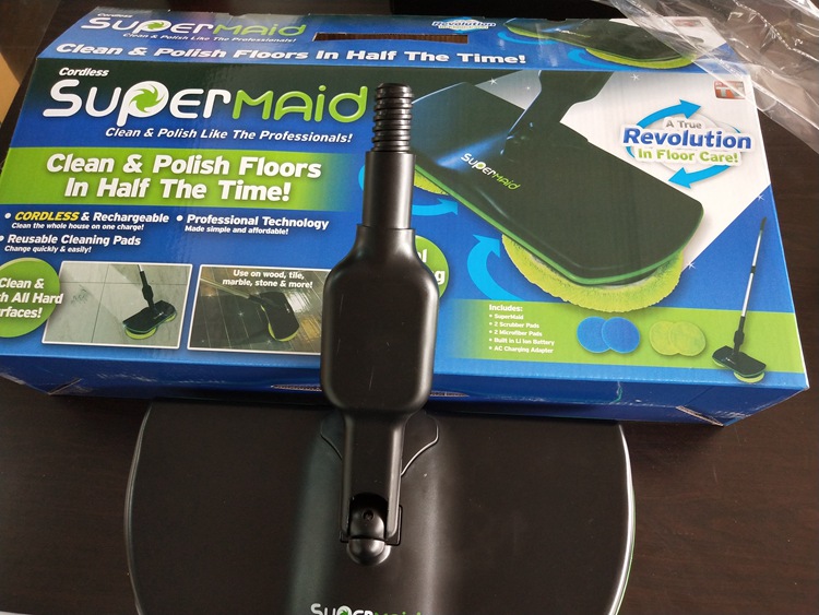 AS SEEN ON TV SuperMaid Electric Spin Mop Cordless Electric Rotary Rechargeable Floor Sweeper