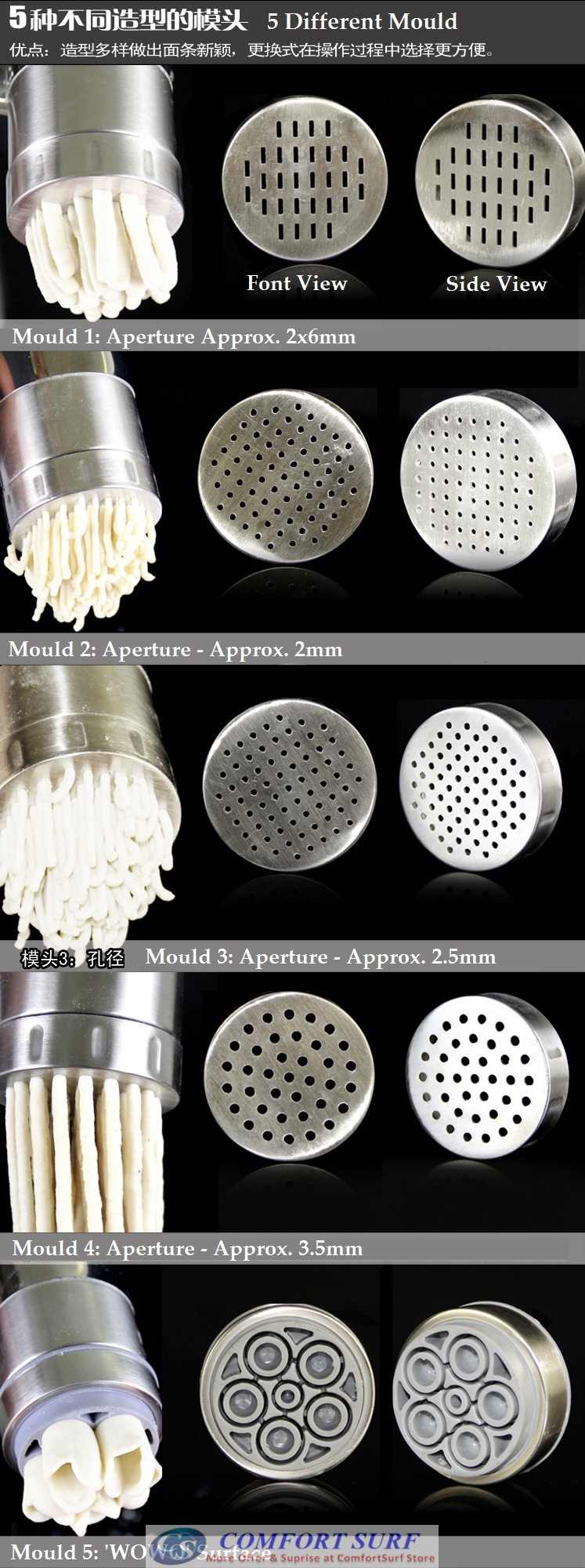 Stainless Steel Manual Noodle Press / Extract Juice Pressure Surface Machine