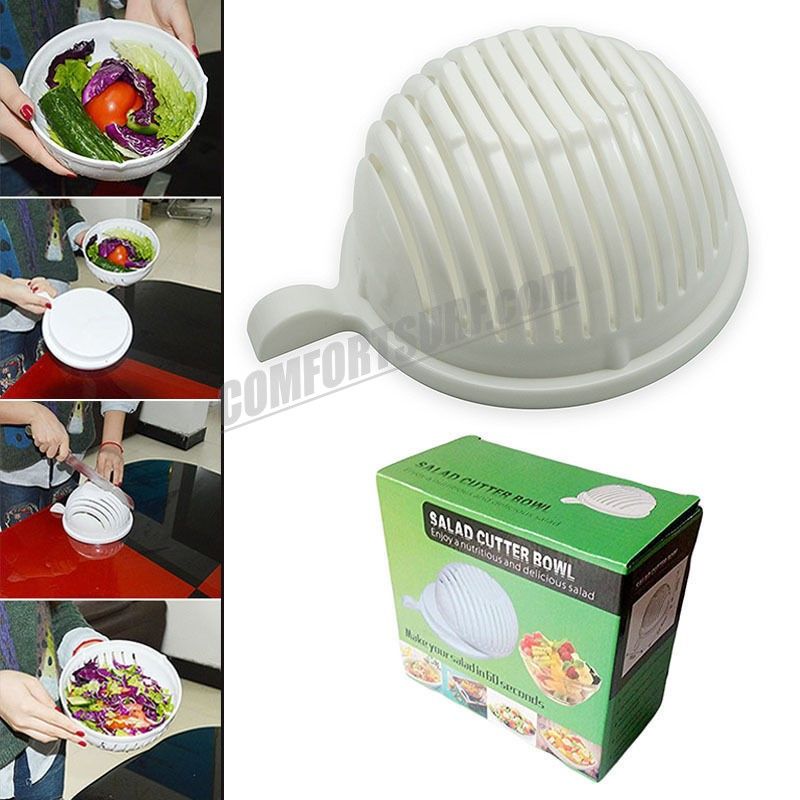 60 Second Salad Maker Fruit Slicer Healthy Fresh Vegetable Cutter Bowl Tools Easy Cooking