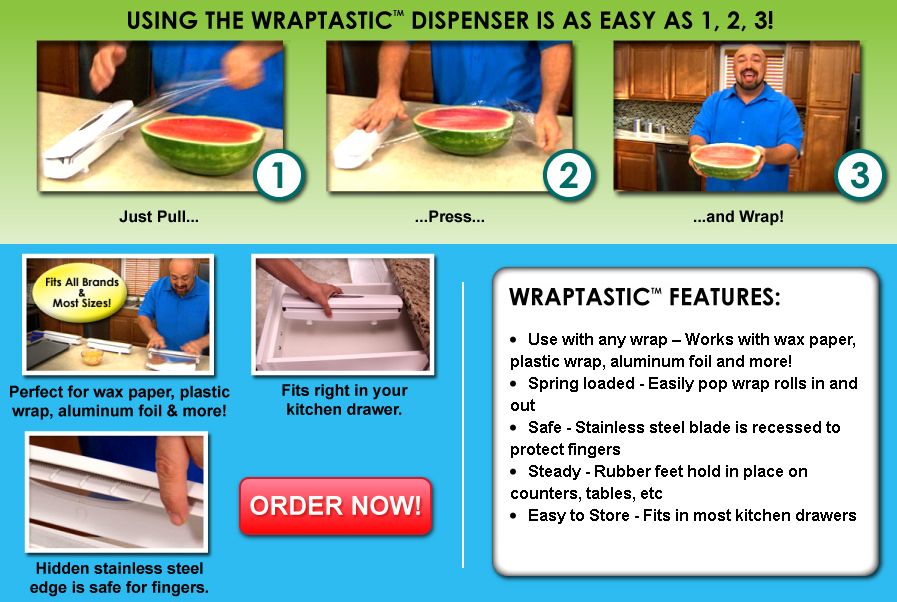 Wraptastic Dispenser Wrap Food in a Flash!