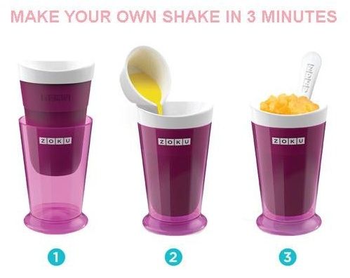 Zuko Coloful Summer Instant Freeze Slush & Shake Smoothies Ice-Cream Milkshake Maker