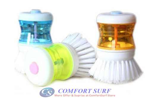 Creative & Convenient Liquid Presser Dishwashing Kitcheb Home Cleaning Brush