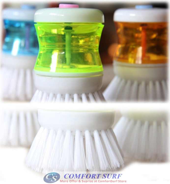 Creative & Convenient Liquid Presser Dishwashing Kitcheb Home Cleaning Brush