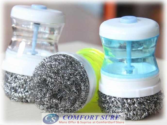 Creative & Convenient Liquid Presser Dishwashing Kitcheb Home Cleaning Brush