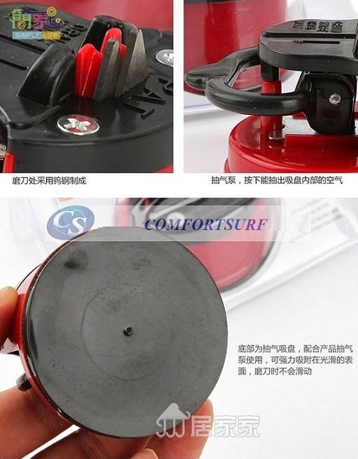Knife Sharpener with Suction Pad base with Tungsten Steel Grinders