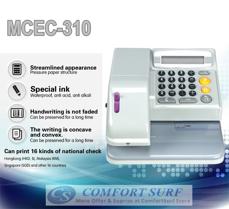 Multi Currency Cheque Writer MCEC-310 CheckWriter Cheque Printer