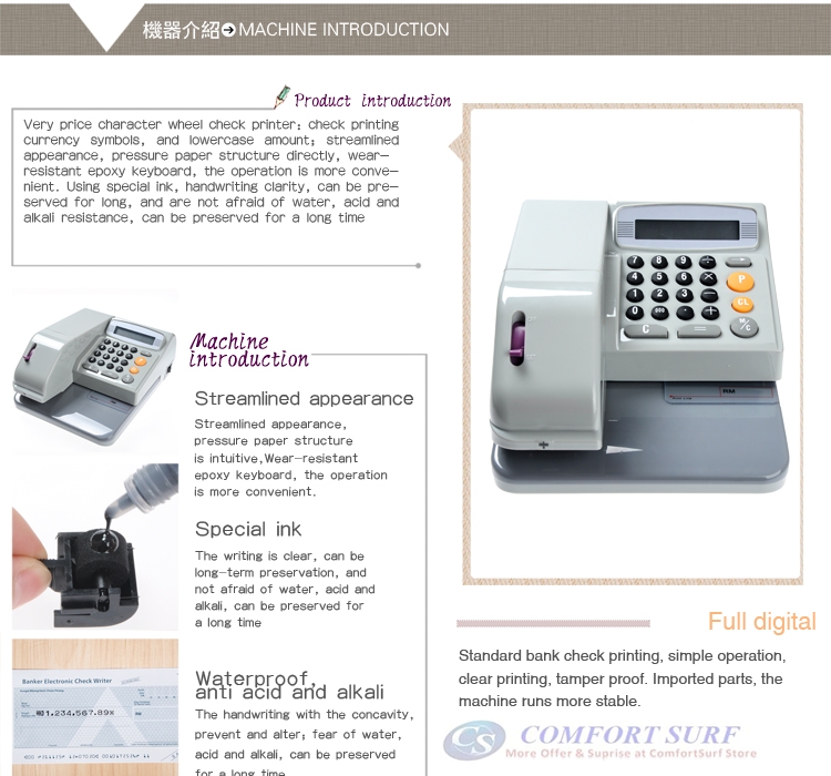 Multi Currency Cheque Writer MCEC-310 CheckWriter Cheque Printer