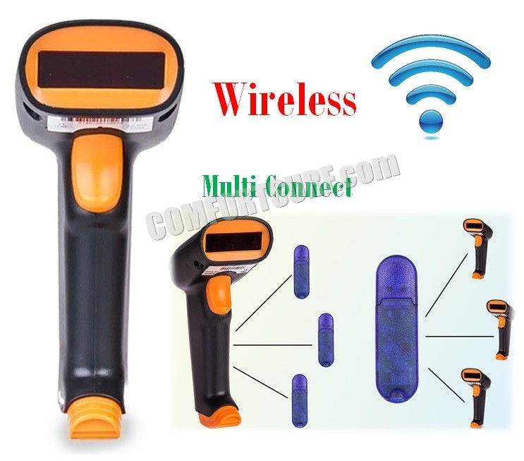 NTEUMM Wireless Laser Barcode High Speed Scanner High With Battery & Memory