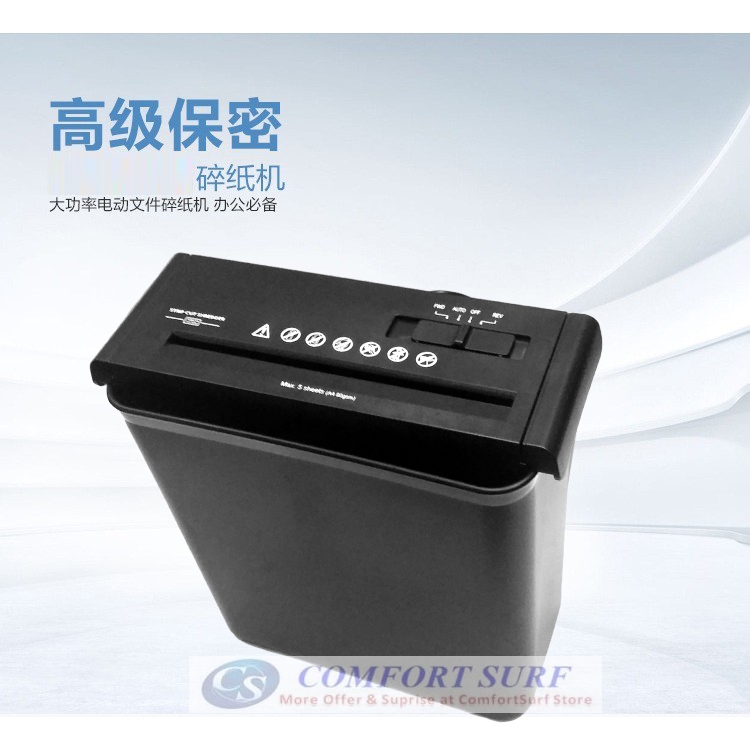 Ceboer Mini Office 6.8mm Paper Shredder Confidential Cutter Strip Cut With 10L Basket