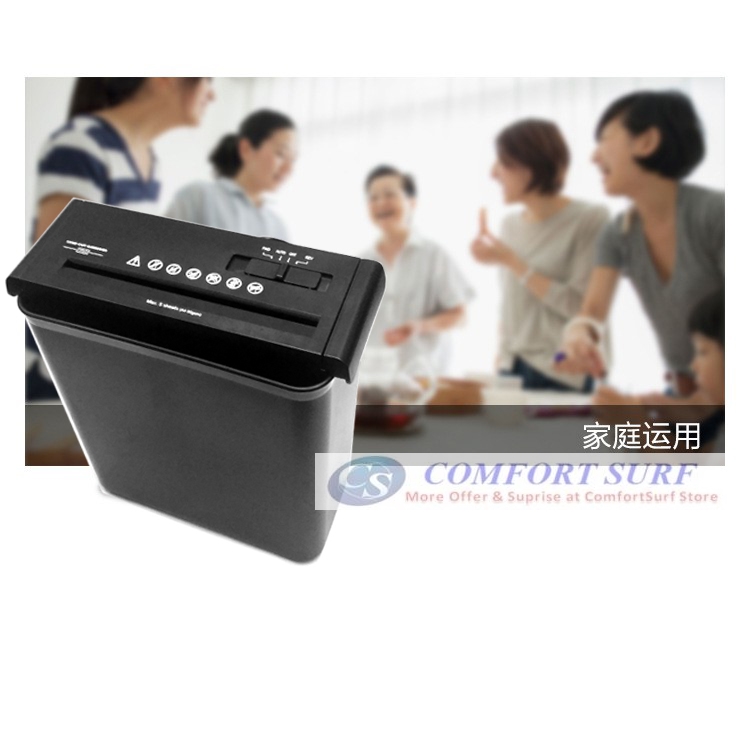 Ceboer Mini Office 6.8mm Paper Shredder Confidential Cutter Strip Cut With 10L Basket