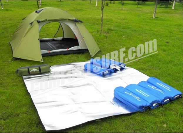 Portable Outdoor Camping Waterproof Aluminium Foil Film Tent Sleeping Floor Eva Mat + FREE Carry Bag