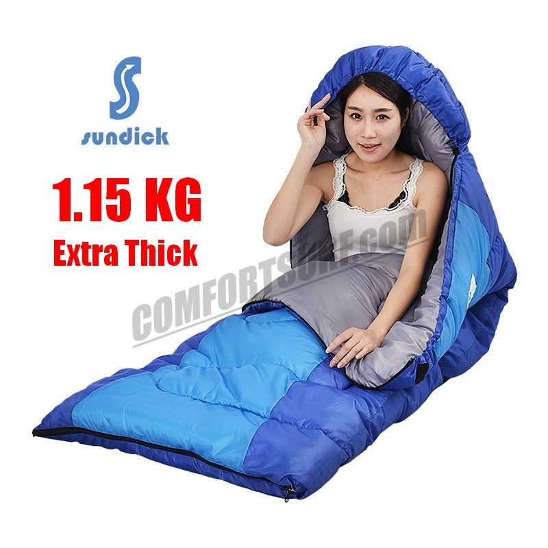 Extra Thick 1.15KG Sundick Portable Sleeping Bag for Outdoor Travel Camping and Hiking