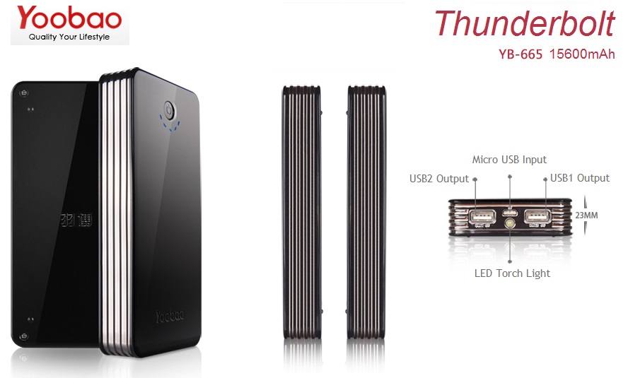 YOOBAO YB-665 AP Power Bank 15600mAh ThunderBolt PORTABLE