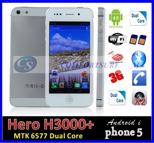 Hero H3000+ MTK6577 Dual Core iphone 5 alike