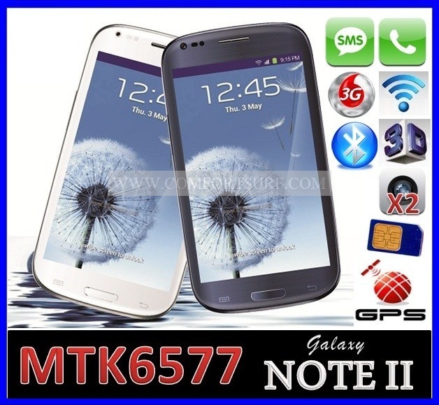 MTK6577 Note II Android 4.04 Smart Phone / Tablet GPS TV Mobile Phone MTK6577 Note II Android 4.04 Smart Phone / Tablet GPS TV Mobile Phone