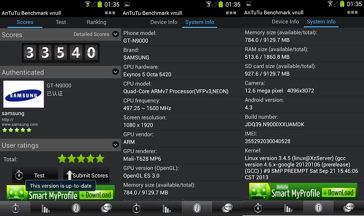 Samsung
Galaxy NoteIII Clone 5.7" 12Mbpixel Android 4.3 GPS
Smartphone