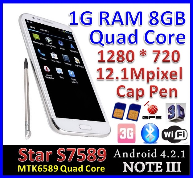 Star S7589 MTK6589 QuadCore 12.0 Mpixel 5.8 Android 4.2