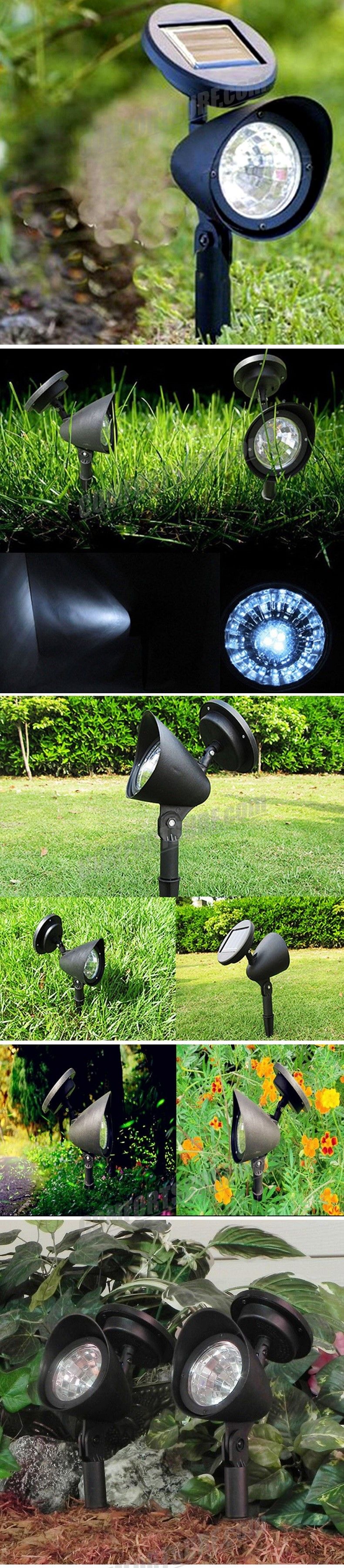Set of 2pcs, MaxSolar SL019 Solar 4-LED Garden Lamp Spot Light Lawn Landscape Party Path Outdoor Spotlight