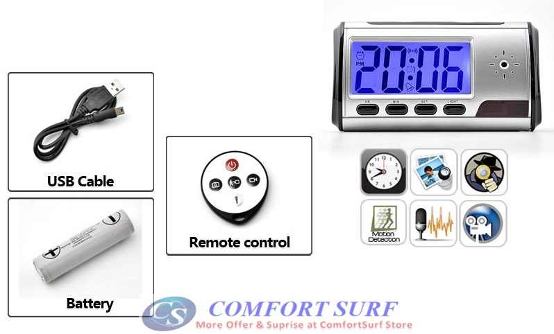 Multi-function Wireless Digital Spy Table Alarm Clock