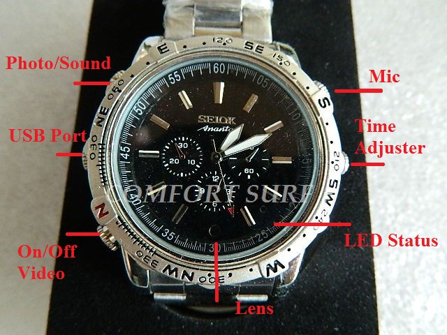 Spy Watch 8GB Built-In: High Definition SPY Video Hidden Camera Watch