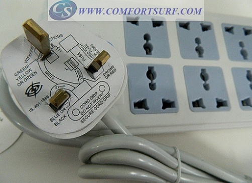 8 in 1 Power Extension Plug Socket with Hidden Quadband GSM Listening Spy Device