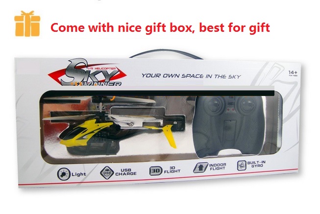 3.5 CHANNEL Skywinner S107 RC Helicopter with LED Light, With Gyro function, Fixed hover, Remote Control.