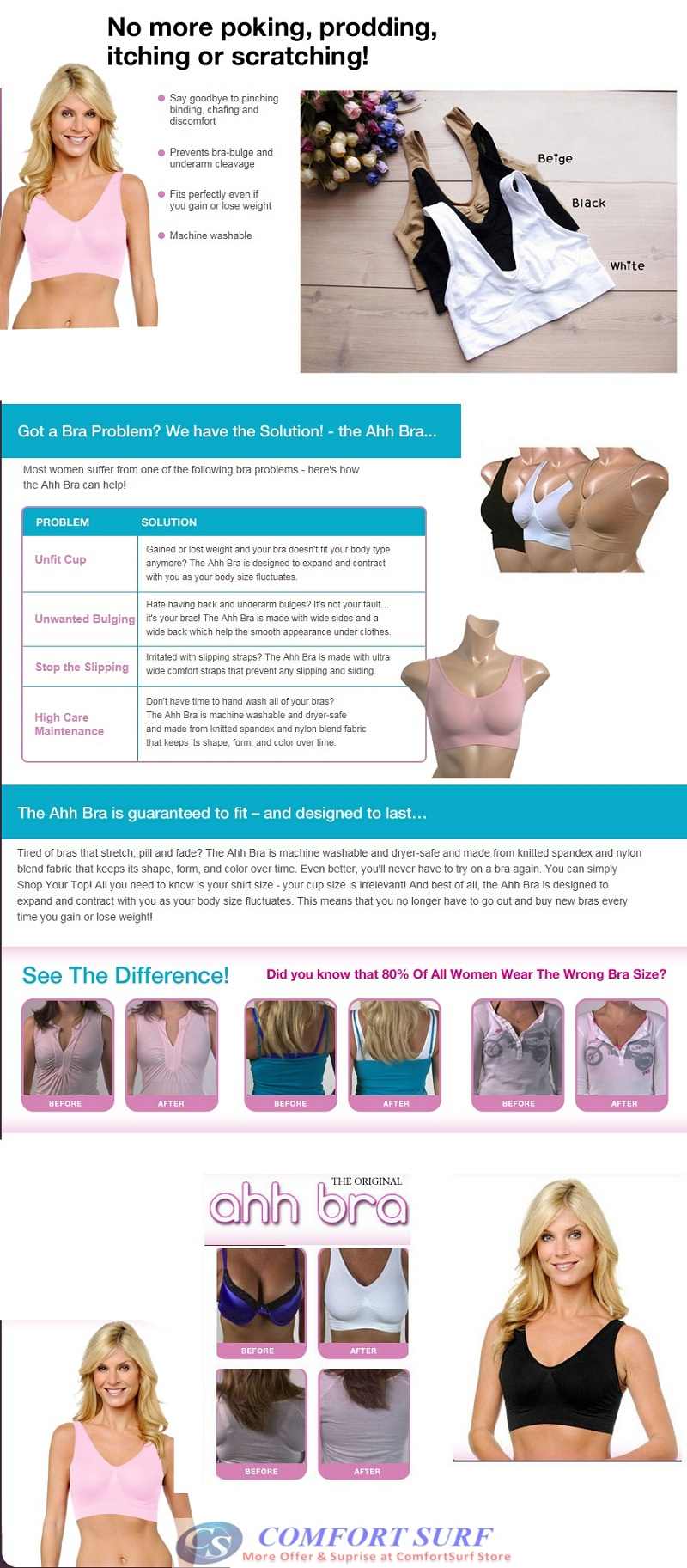 Comfortable Ahh Bra with Soft Full Coverage Cup