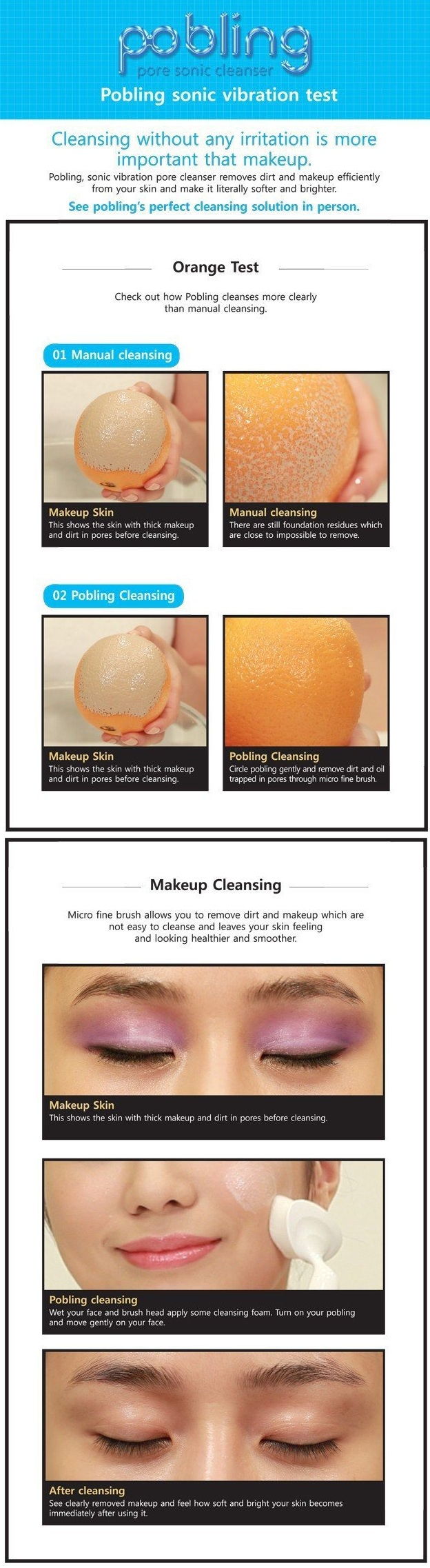 Pobling Pore Sonic Skin Care Face Facial Cleanser for Brighter Skin