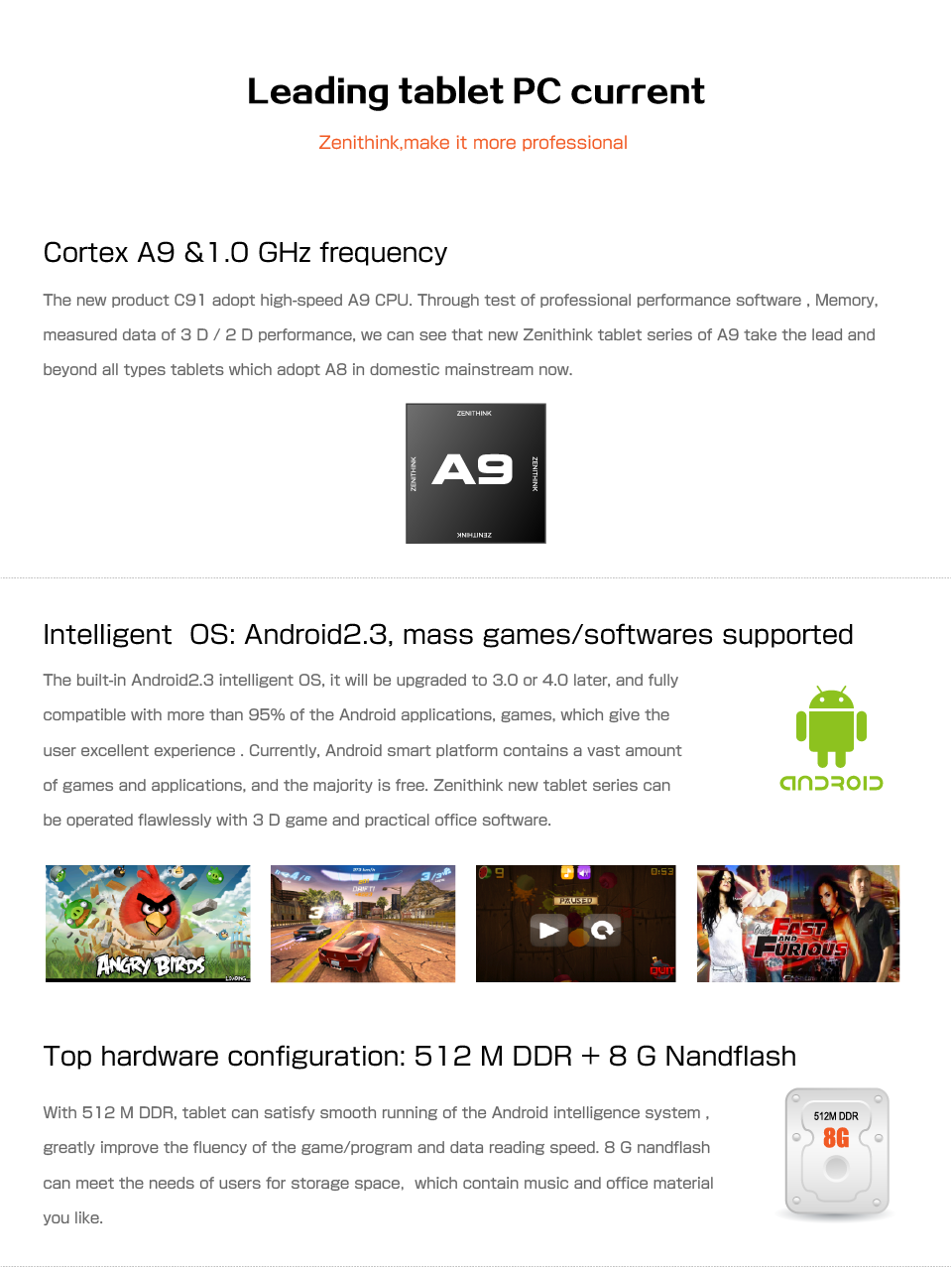 Zenithink C91 Android 4.0 ice cream sandwich