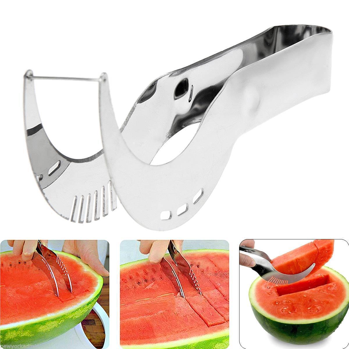 Stainless Steel Watermelon Slicer Knife Cutter Server Corer Scoop Tool Utensils Slice