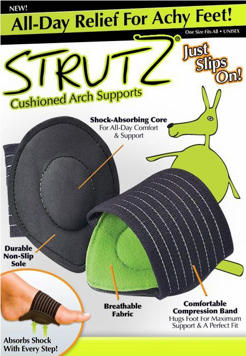 All-Day Relief for Achy Feet! STRUTZ Cushioned Arch Support