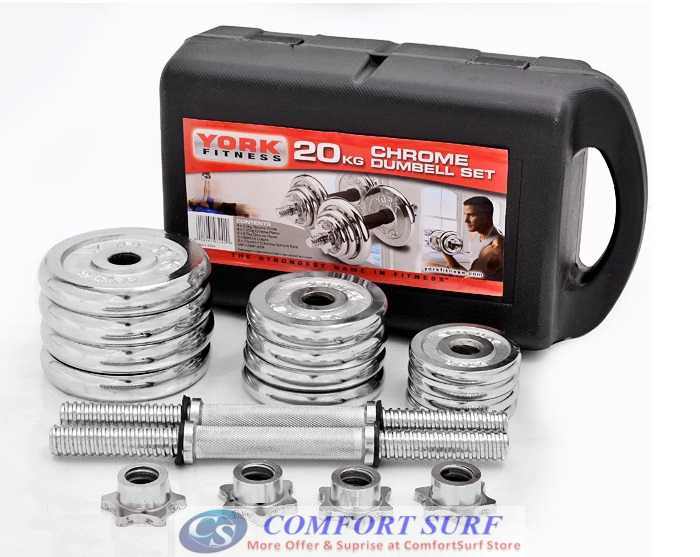 20KG Quality GYM Adjustable Electroplating Dumbbell Bar Mercerized