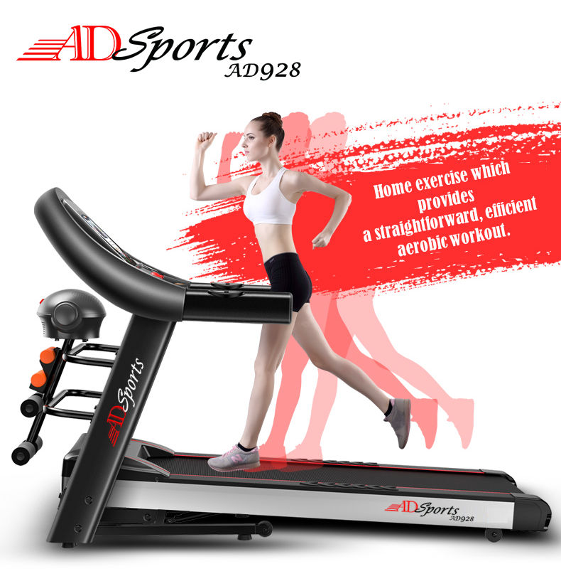 4.0HP ADSports AD928 Motorize Electric Treadmill Manual/Auto Electric Incline Decline 59CM Wide Running Platform With Auto Refueling System & 4 Ways Spring Shock Absorption Damping System