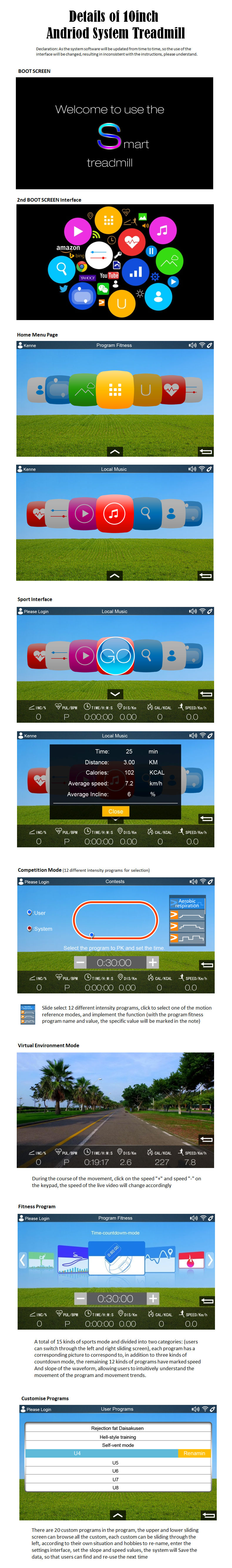 4.5HP ADSports AD980 10inch (Color Touch Screen) / 5inch (Blue Screen) Motorize Electric Treadmill 15 Levels Auto Electric Inclination, 64CM Wide Running Platform With Auto Refueling System & 4 Ways Spring Shock Absorption Damping System