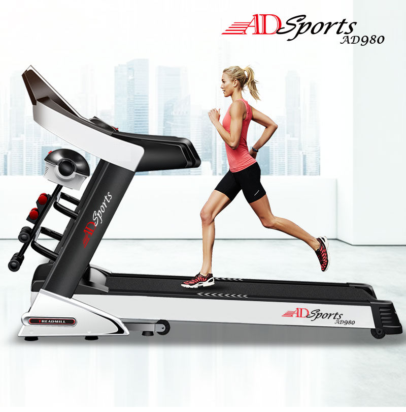 4.5HP ADSports AD980 10inch (Color Touch Screen) / 5inch (Blue Screen) Motorize Electric Treadmill 15 Levels Auto Electric Inclination, 64CM Wide Running Platform With Auto Refueling System & 4 Ways Spring Shock Absorption Damping System