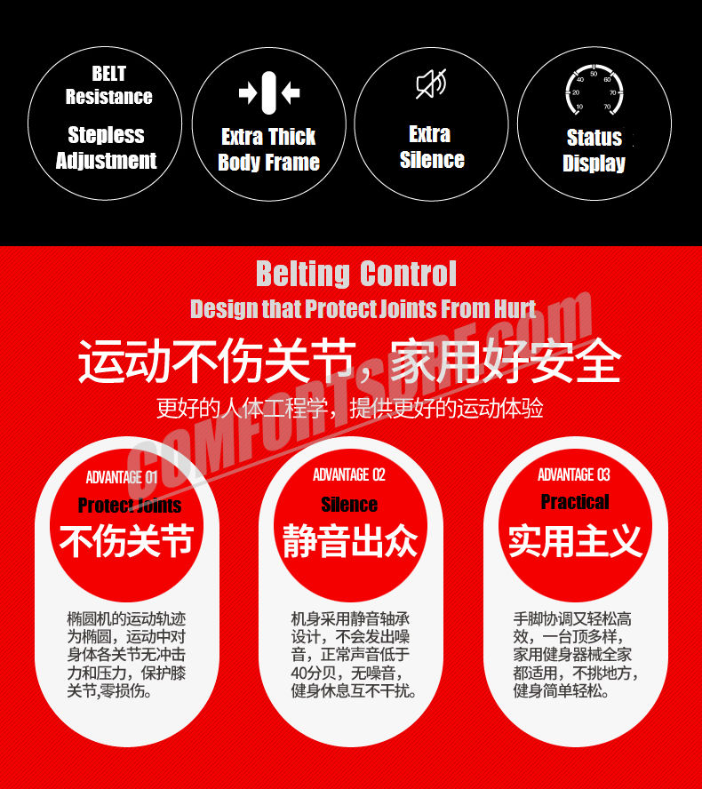 Elliptical Cross Trainer Cardio Exercise Bike Home Fitness Equipment Stepper Space Walk Body Workout