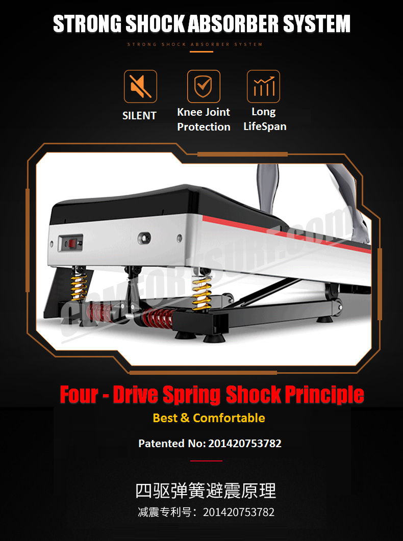 4.0HP Chislim T600D (D series) Electric Treadmill 62CM Wide Running Platform With Auto Refueling System & Four Drive Shock Absorption  Damping System