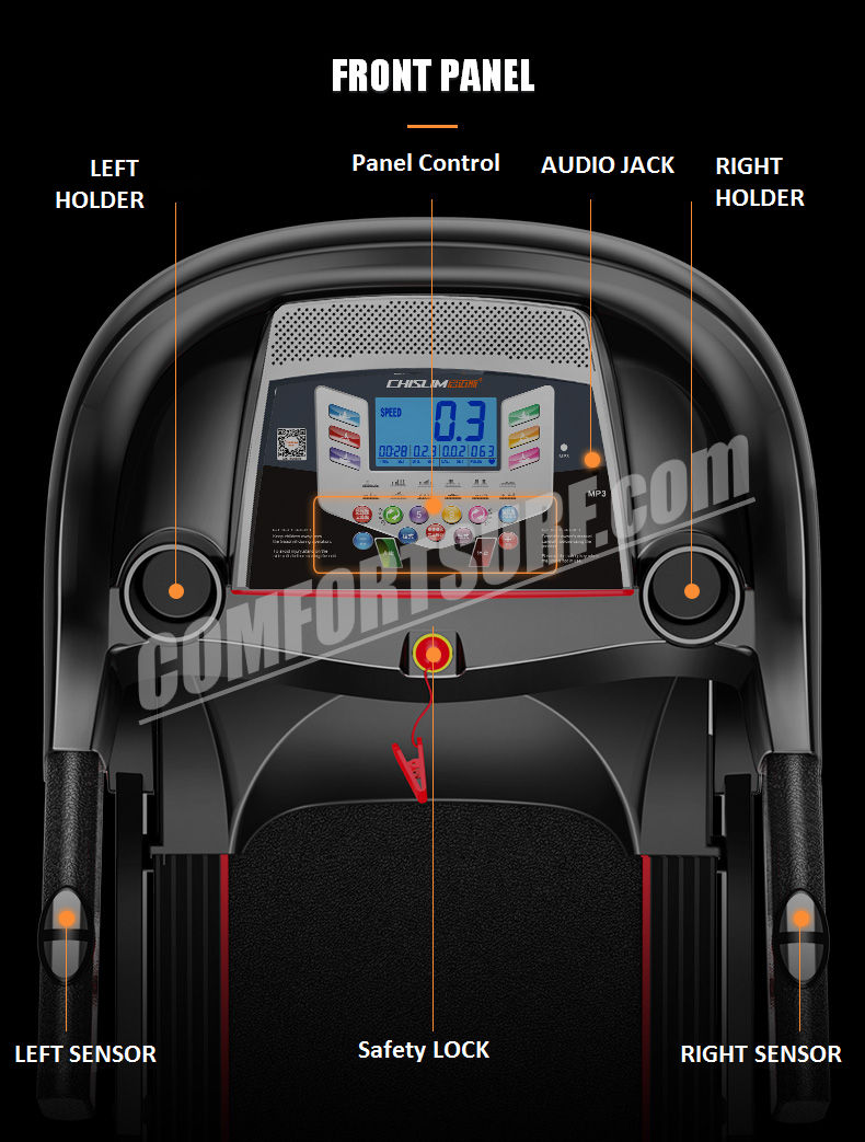4.0HP Chislim T600D (D series) Electric Treadmill 62CM Wide Running Platform With Auto Refueling System & Four Drive Shock Absorption  Damping System