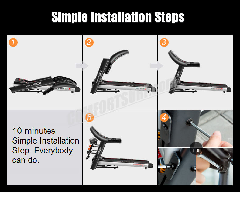 4.0HP Chislim T600D (D series) Electric Treadmill 62CM Wide Running Platform With Auto Refueling System & Four Drive Shock Absorption  Damping System