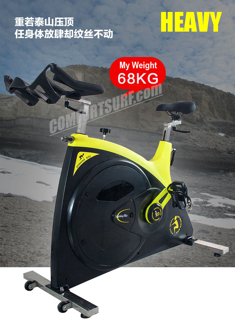 Commercial GYM Room Spinning Exercise Bike 23KG Flywheel, 68KG Stainless Steel Body Frame Multi Adjustable Stable Elegant Design Bicycle Exercise Bike