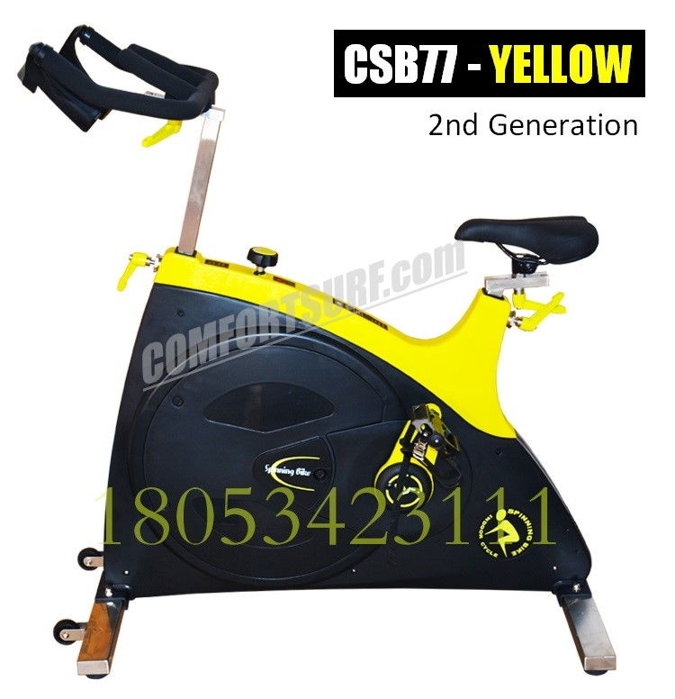 Commercial GYM Room Spinning Exercise Bike 23KG Flywheel, 68KG Stainless Steel Body Frame Multi Adjustable Stable Elegant Design Bicycle Exercise Bike