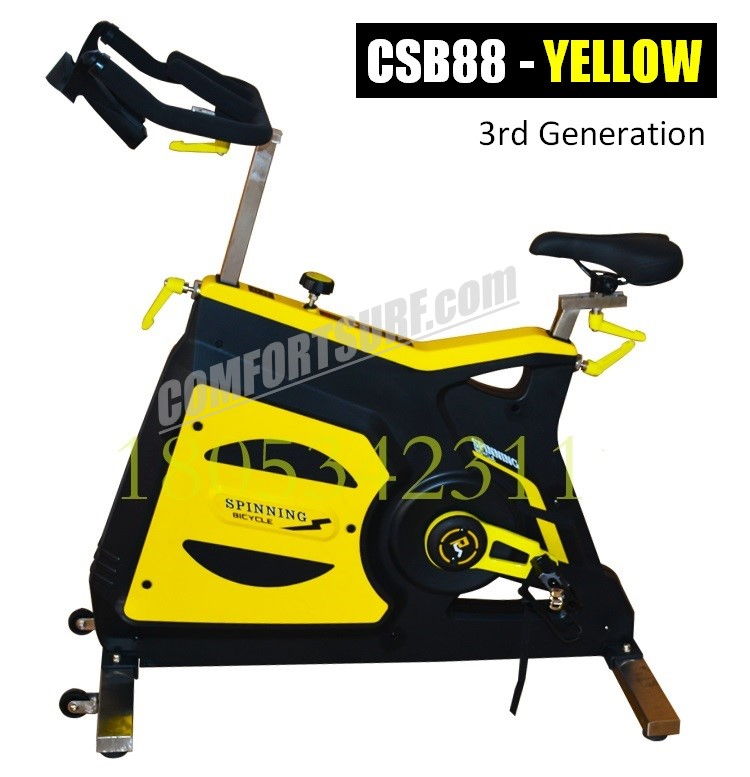 Commercial GYM Room Spinning Exercise Bike 23KG Flywheel, 68KG Stainless Steel Body Frame Multi Adjustable Stable Elegant Design Bicycle Exercise Bike